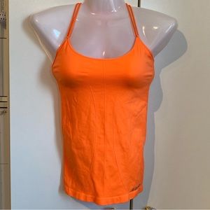 Bebe Sport Orange Mesh Activewear Tank Top M/L